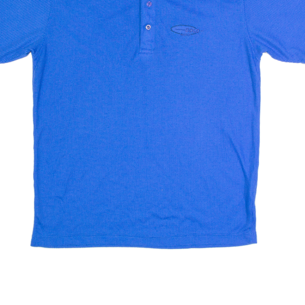 ODLO BASICS Mens T-Shirt Blue Button Neck L on Sale