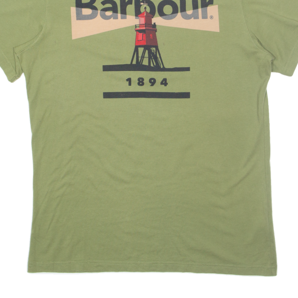 BARBOUR Mens T-Shirt Green M Fashion