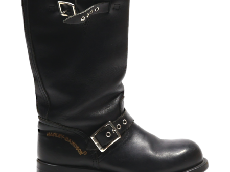 HARLEY DAVIDSON High Boots Black Leather Womens UK 5 Online Sale