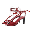 COSTUME NATIONAL Strappy Heels Red Leather Womens UK 3 Discount