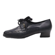 ARIANE Heeled Loafer Shoes Black Leather Womens UK 4 Online