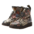 DR MARTENS Pascal Floral Lace-Up Boots Black Leather Womens UK 6.5 on Sale