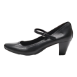 BATA Flexible Court Heels Black Leather Womens UK 6 Discount