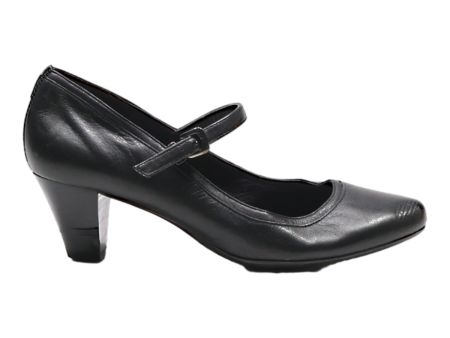 BATA Flexible Court Heels Black Leather Womens UK 6 Discount