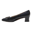 FERRAGAMO Heeled Ballet Shoes Black Leather Womens UK 6.5 Supply