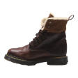 DR MARTENS 1460 Serena Lace-Up Boots Brown Leather Womens UK 8 Fashion