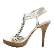 GUESS Strappy Heels White Leather Womens UK 4 Discount