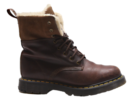 DR MARTENS 1460 Serena Lace-Up Boots Brown Leather Womens UK 8 Fashion