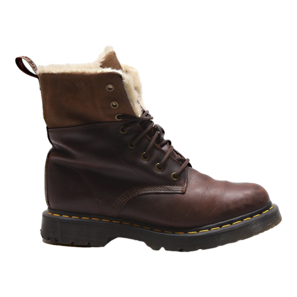 DR MARTENS 1460 Serena Lace-Up Boots Brown Leather Womens UK 8 Fashion