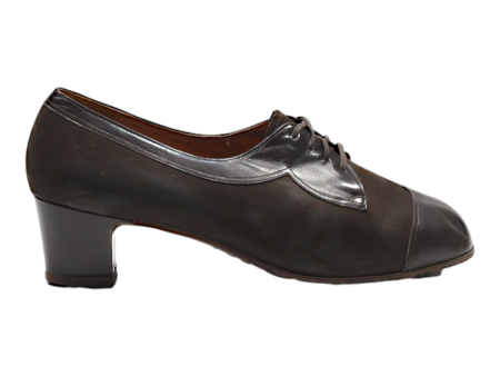 BALLY VASANO Heeled Derby Shoes Brown Leather Womens UK 6.5 For Cheap