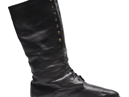 Lace-Up Boots Black Leather Womens UK 8 Sale