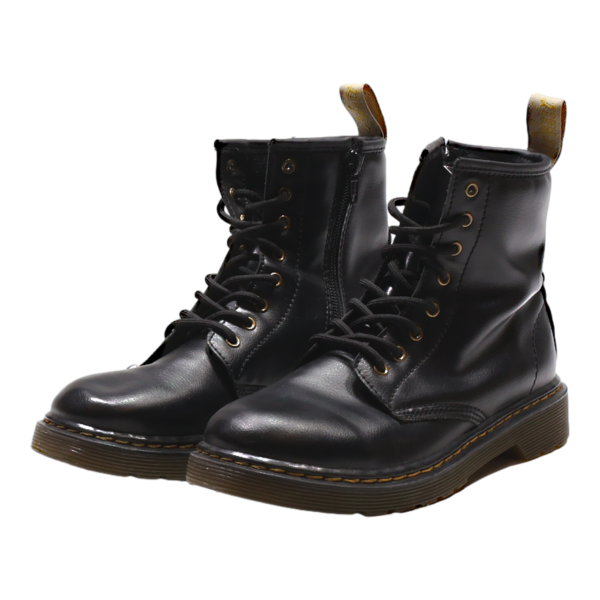 DR MARTENS 1460 Vegan Lace-Up Boots Black Leather Girls UK 3 Discount