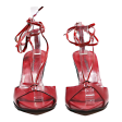 COSTUME NATIONAL Strappy Heels Red Leather Womens UK 3 Discount