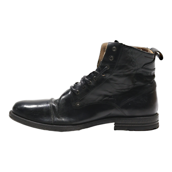 LEVI S Lace-Up Boots Black Leather Mens UK 11 Discount