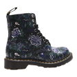 DR MARTENS 1460 Floral Lace-Up Boots Black Leather Womens UK 4 For Discount