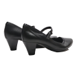 BATA Flexible Court Heels Black Leather Womens UK 6 Discount