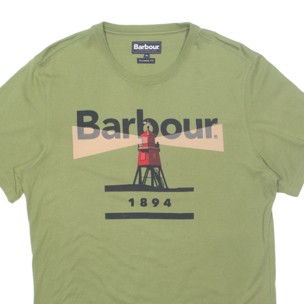 BARBOUR Mens T-Shirt Green M Fashion