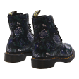 DR MARTENS 1460 Floral Lace-Up Boots Black Leather Womens UK 4 For Discount