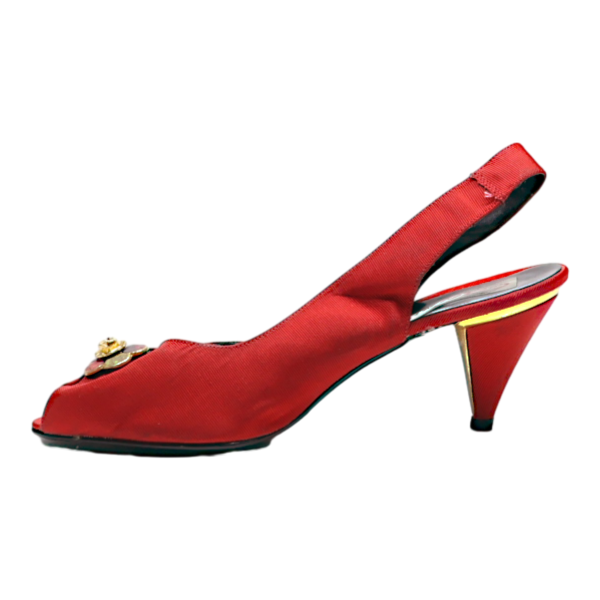 CARINA Slingback Heels Red Synthetic Womens UK 6 Sale