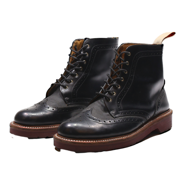 DR MARTENS Bentley Brogue Lace-Up Boots Black Leather Mens UK 8 Cheap