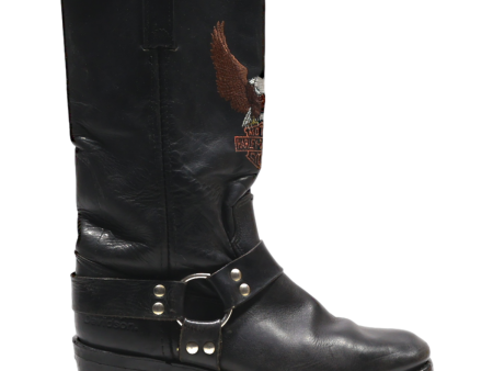 HARLEY DAVIDSON High Boots Black Leather Mens UK 7 Online Hot Sale