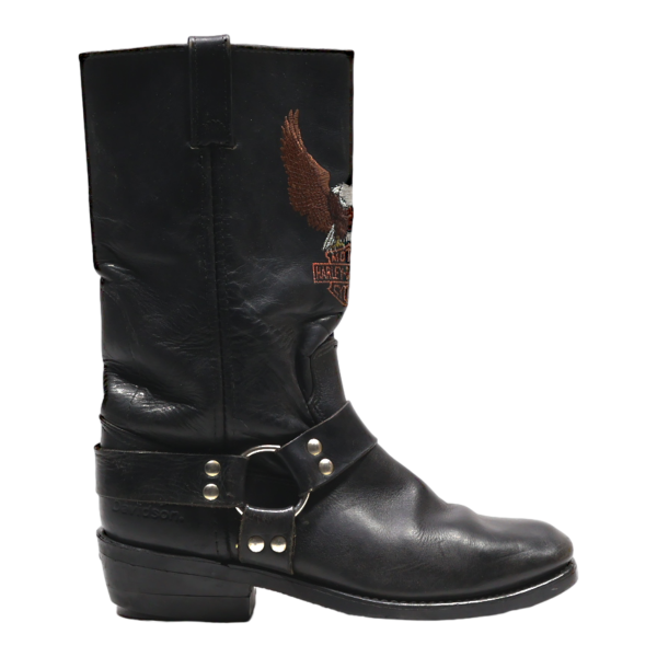 HARLEY DAVIDSON High Boots Black Leather Mens UK 7 Online Hot Sale