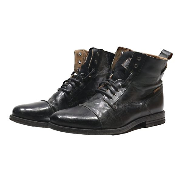 LEVI S Lace-Up Boots Black Leather Mens UK 11 Discount