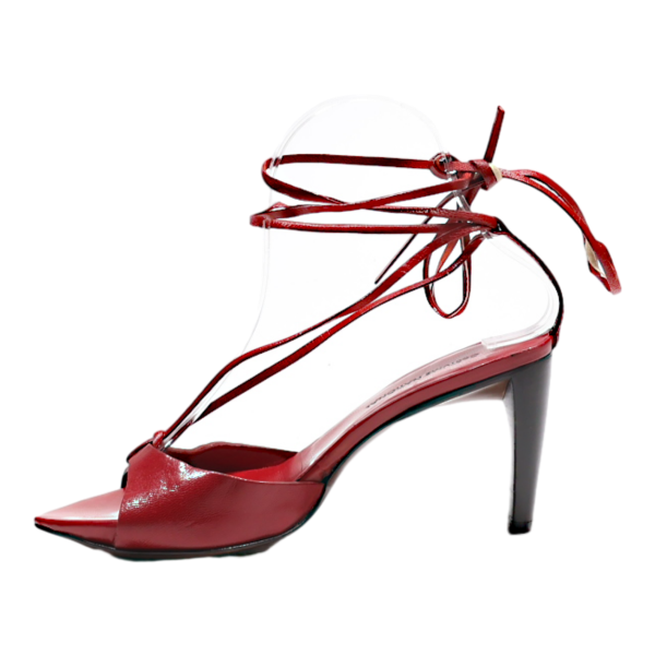 COSTUME NATIONAL Strappy Heels Red Leather Womens UK 3 Discount