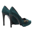 GUESS Peep Toe Heels Green Suede Womens UK 5 Online