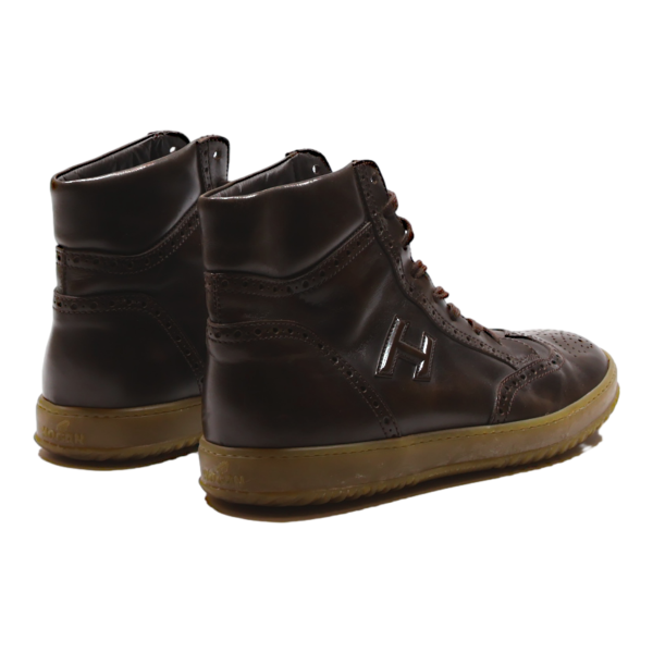 HOGAN Brogue High Top Trainers Brown Leather Mens UK 7 on Sale