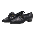 ARIANE Heeled Loafer Shoes Black Leather Womens UK 4 Online