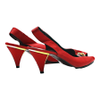 CARINA Slingback Heels Red Synthetic Womens UK 6 Sale