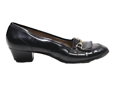 BALLY Court Heels Black Leather Womens UK 4 Online Sale