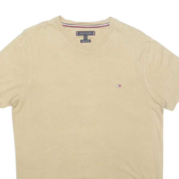 TOMMY HILFIGER Mens T-Shirt Brown S Online Hot Sale