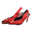 CARINA Slingback Heels Red Synthetic Womens UK 6 Sale