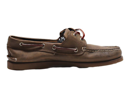 TIMBERLAND Boat Shoes Brown Leather Mens UK 8.5 Hot on Sale