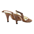 ELIZABET Peep Toe Heels Brown Leather Womens UK 2 Online now