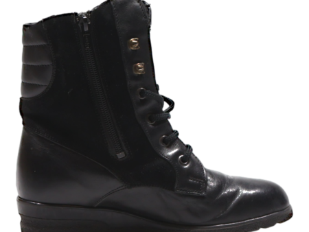 ISKO Lace-Up Boots Black Leather Womens UK 3.5 Discount