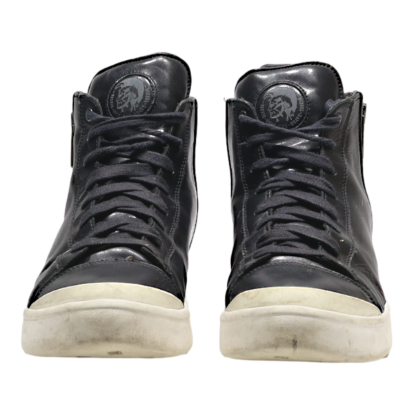 DIESEL High Top Trainers Black Leather Mens UK 11 Fashion