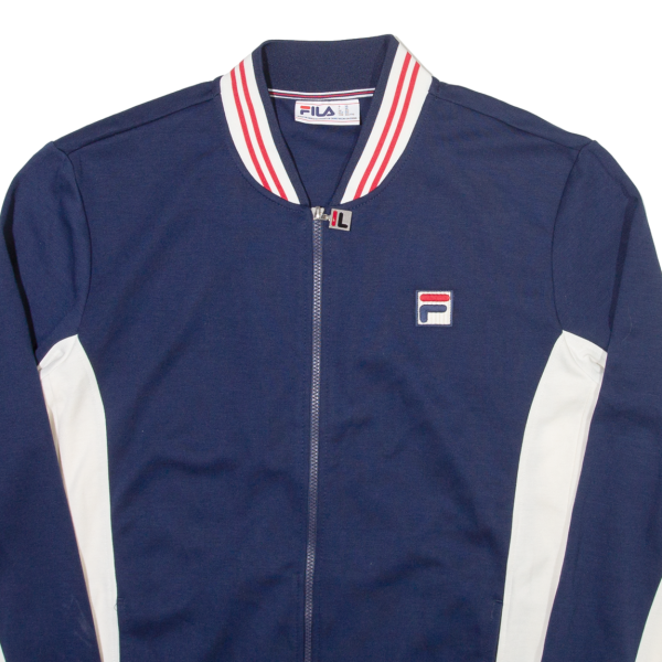 FILA Mens Track Jacket Blue Colourblock 2XL For Sale