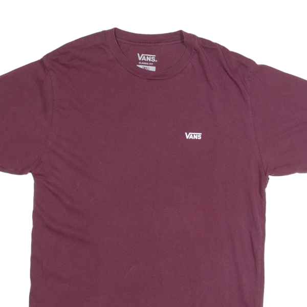 VANS Classic Fit Mens T-Shirt Maroon S For Sale