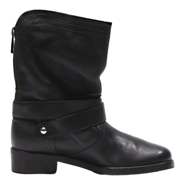 BALLY Biker Boots Black Leather Womens UK 3 Online Sale