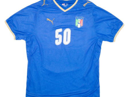 PUMA Italia Mens Football Shirt Jersey Blue V-Neck M Cheap