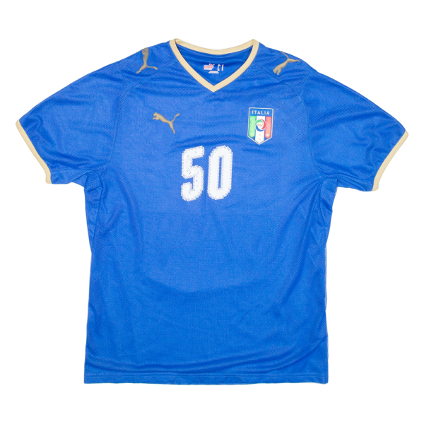 PUMA Italia Mens Football Shirt Jersey Blue V-Neck M Cheap