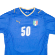 PUMA Italia Mens Football Shirt Jersey Blue V-Neck M Cheap