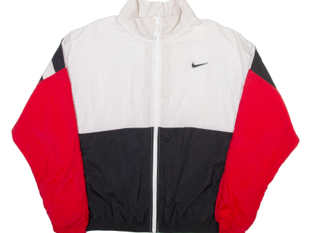 NIKE Mens Track Jacket White Colourblock L Fashion