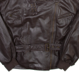 MARC AUREL Mens Biker Jacket Brown Leather L Online Hot Sale