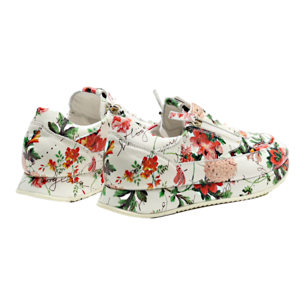 HOGL Floral Sneaker Trainers White Leather Womens UK 5.5 For Cheap