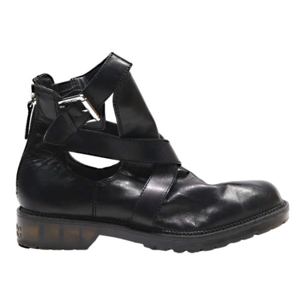 GUESS Ankle Boots Black Leather Womens UK 8 on Sale