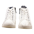 CALVIN KLEIN High Top Trainers White Leather Womens UK 8 Online Hot Sale